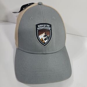 NWT KÜHL Born In The Mountains Trucker Hat Gray Mesh Snapback Cap Mens OS
